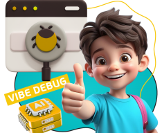 Тестирование & Vibe Debug. Охотники за багами - КИБЕРшкола программирования для детей, компьютерные курсы для школьников, начинающих и подростков - KIBERone г. Георгиевск